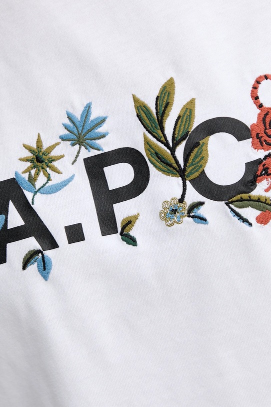 A.P.C. tricou din bumbac t-shirt auguste - GOTS COBQX.M26497 alb