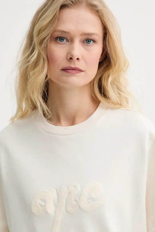 A.P.C. pamut póló t-shirt lenny - GOTS bézs COHGS.M26504