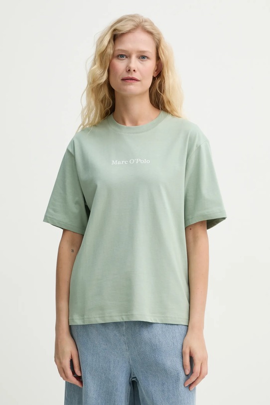 Marc O'Polo t-shirt bawełniany nadruk zielony 502201251033