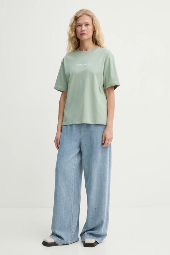 Marc O'Polo t-shirt bawełniany 502201251033 zielony SS25