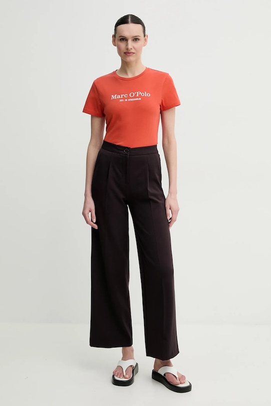 Βαμβακερό μπλουζάκι Marc O'Polo 502229351055 πορτοκαλί SS25