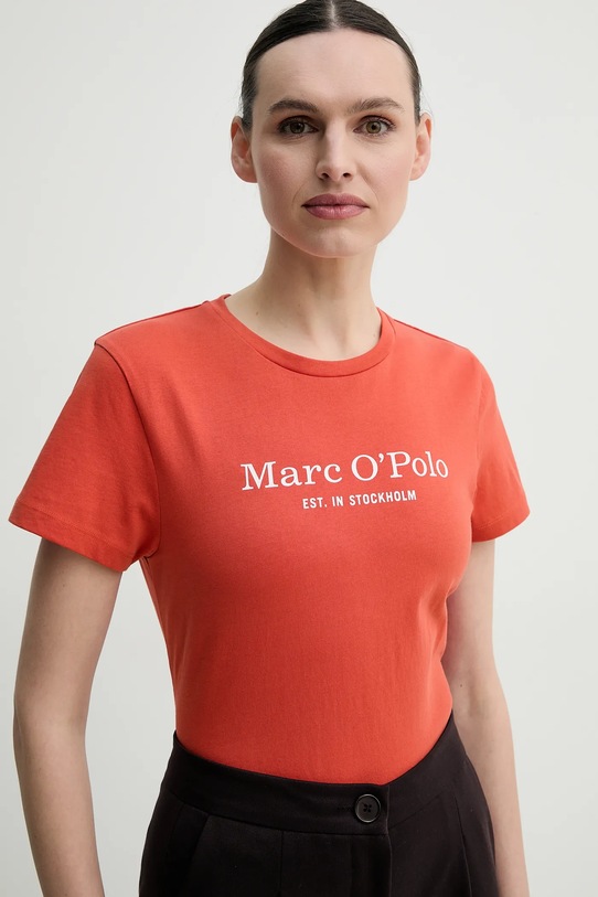 Βαμβακερό μπλουζάκι Marc O'Polo πορτοκαλί 502229351055