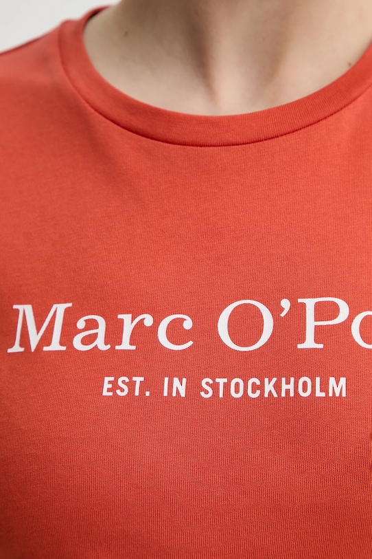 Βαμβακερό μπλουζάκι Marc O'Polo 502229351055 πορτοκαλί