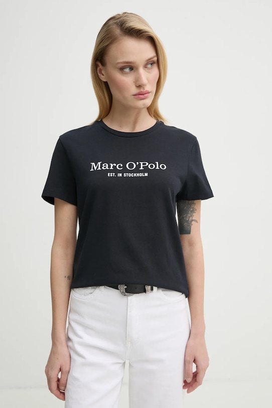 Bavlněné tričko Marc O'Polo potisk námořnická modř 502229351055