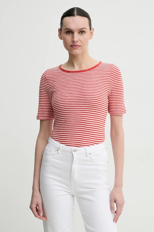 Marc O'Polo t-shirt bawełniany wzorzyste czerwony 503219651101