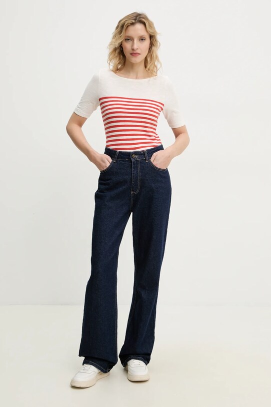Marc O'Polo t-shirt bawełniany 503219651333 czerwony SS25
