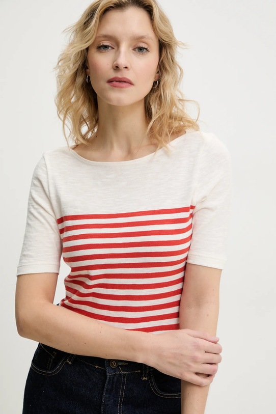 Marc O'Polo t-shirt bawełniany czerwony 503219651333