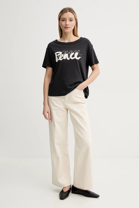 Хлопковая футболка Marc O'Polo 503226851069 чёрный SS25