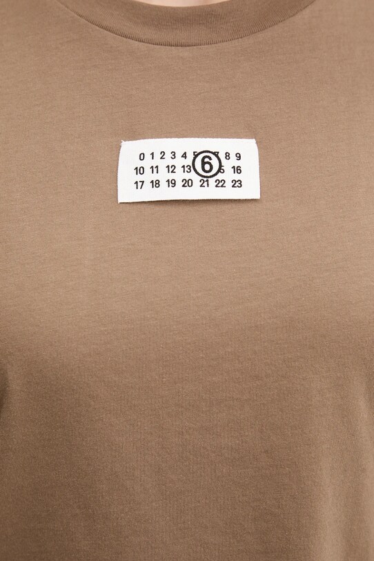 Bavlnené tričko MM6 Maison Margiela S52GC0326 hnedá