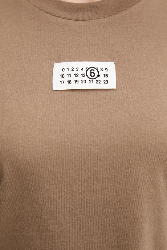 MM6 Maison Margiela tricou din bumbac S52GC0326 maro