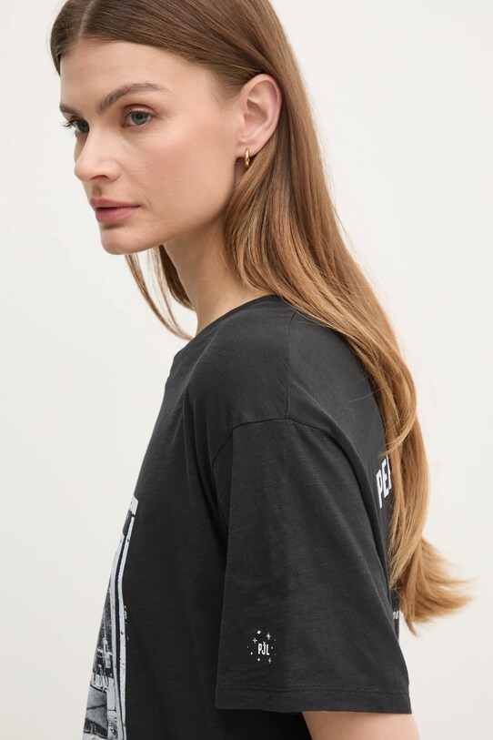 Бавовняна футболка Pepe Jeans LELE чорний PL505992