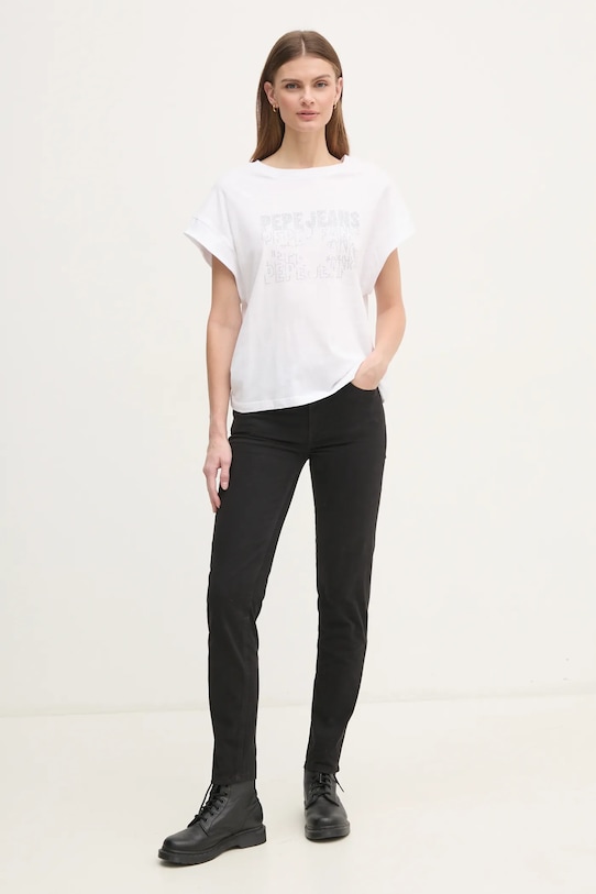 Bavlněné tričko Pepe Jeans LIRA PL505996 bílá SS25