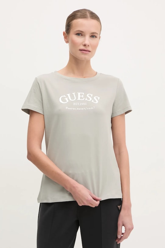Guess tricou MARGOT imprimeu verde V5RI16.J1314