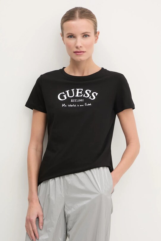 Guess tricou MARGOT imprimeu negru V5RI16.J1314