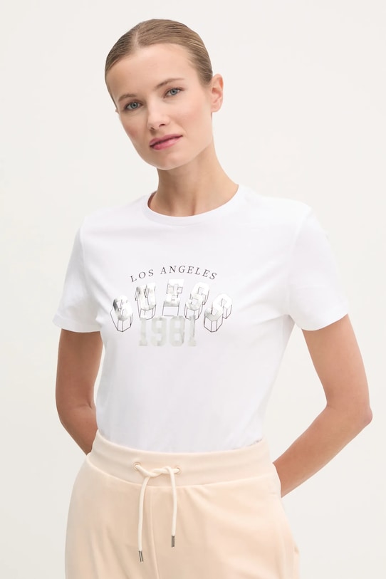 Хлопковая футболка Guess MARTINA хлопок белый V5RI06.I3Z14