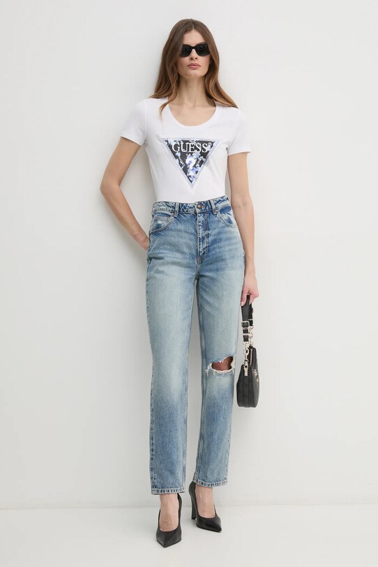 Guess tricou W5RI00.J1314 alb SS25