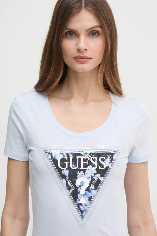 Guess tricou albastru W5RI00.J1314