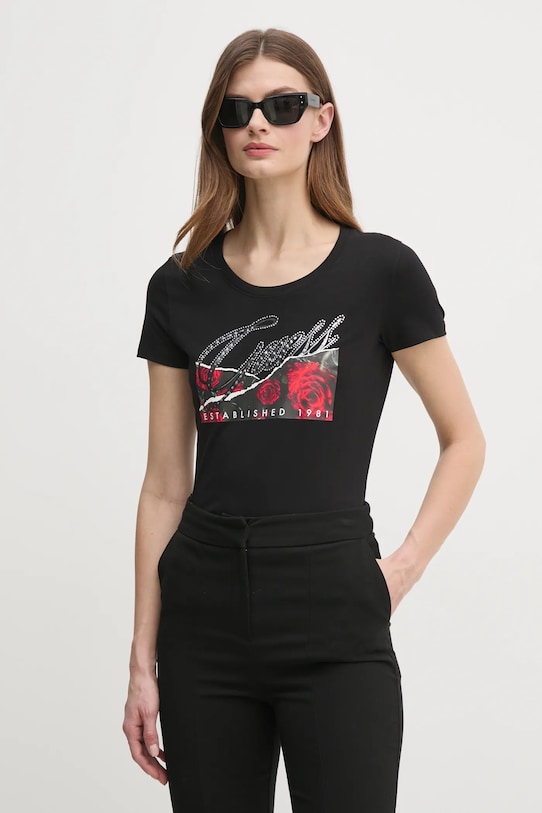 Футболка Guess с эластаном чёрный W5RI03.J1314