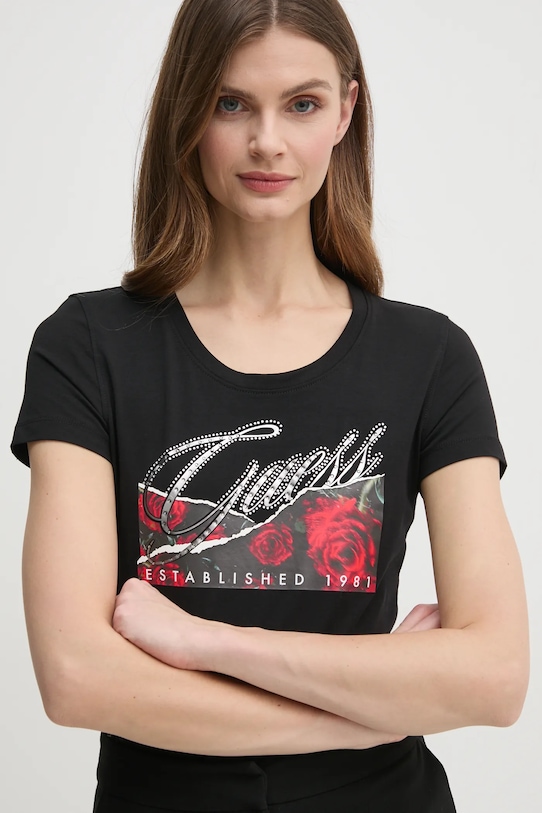 Guess tricou negru W5RI03.J1314
