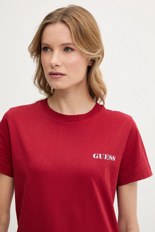 Odzież Guess t-shirt W5RI04.I3Z14 bordowy