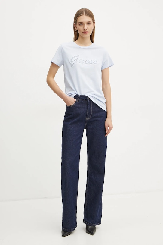 Guess tricou din bumbac W5RI08.K9RM1 albastru SS25