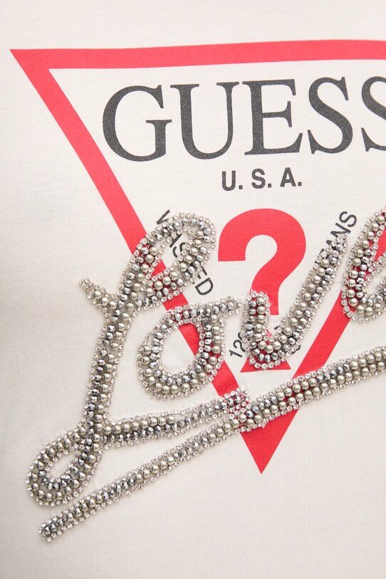 Хлопковая футболка Guess W5RI10.I3Z14 бежевый