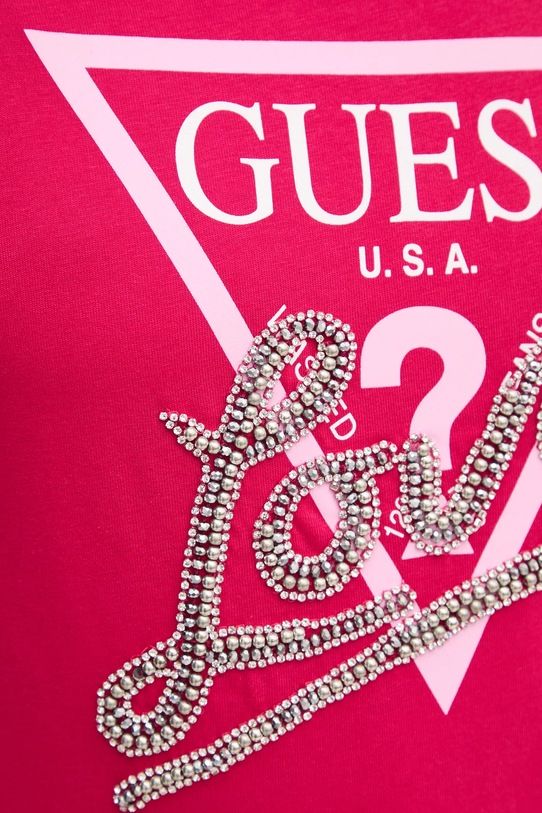 Бавовняна футболка Guess рожевий W5RI10.I3Z14