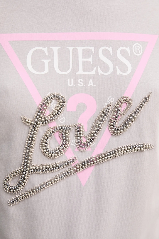 Guess tricou din bumbac gri W5RI10.I3Z14