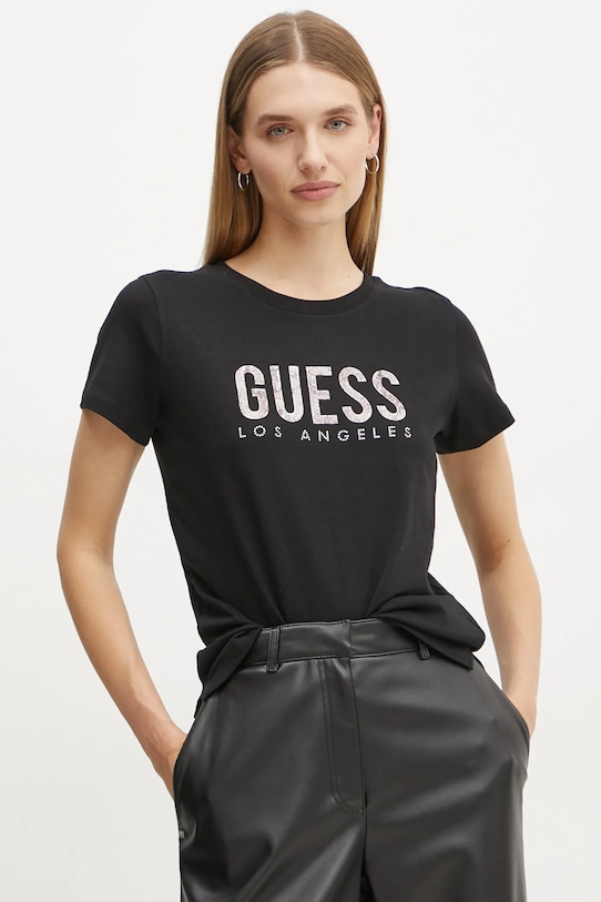Guess t-shirt fekete W5RI19.I3Z14