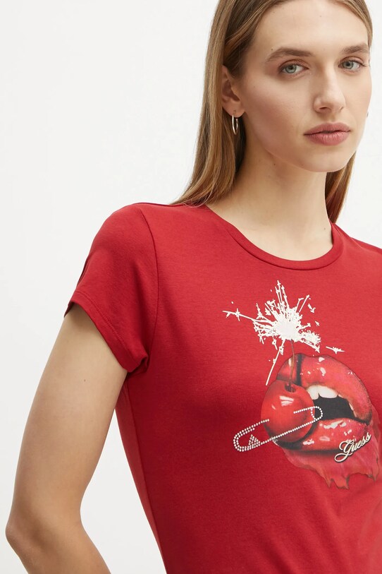 Guess tricou rosu W5RI23.K49A1