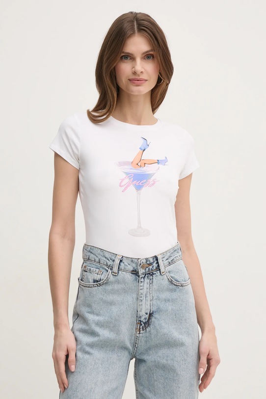 Îmbrăcăminte Guess tricou W5RI29.KA0Q1 alb