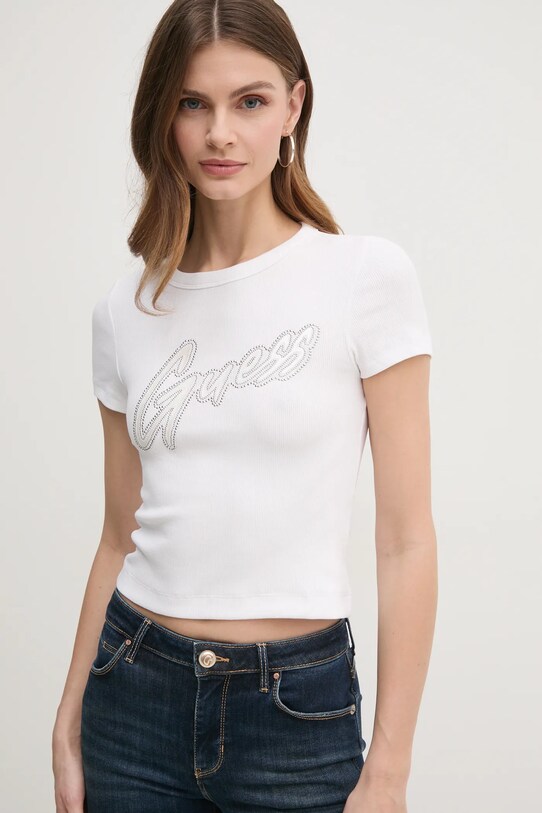Футболка Guess с эластаном белый W5RI68.KA0H1