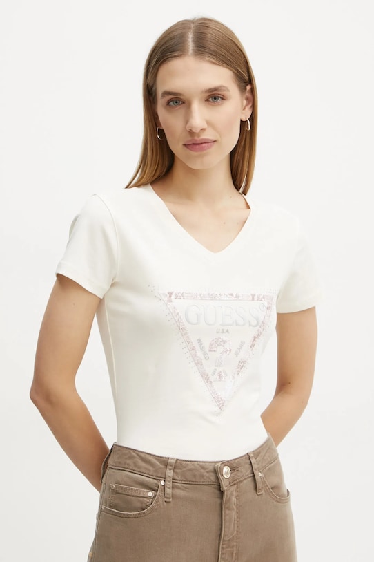 Футболка Guess хлопок бежевый W5RI21.J1314