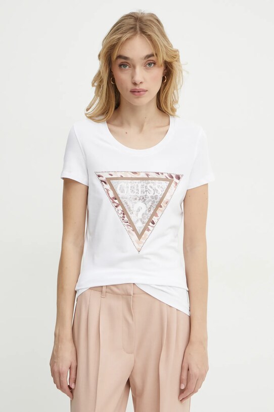 Футболка Guess з еластаном білий W5RI22.J1314