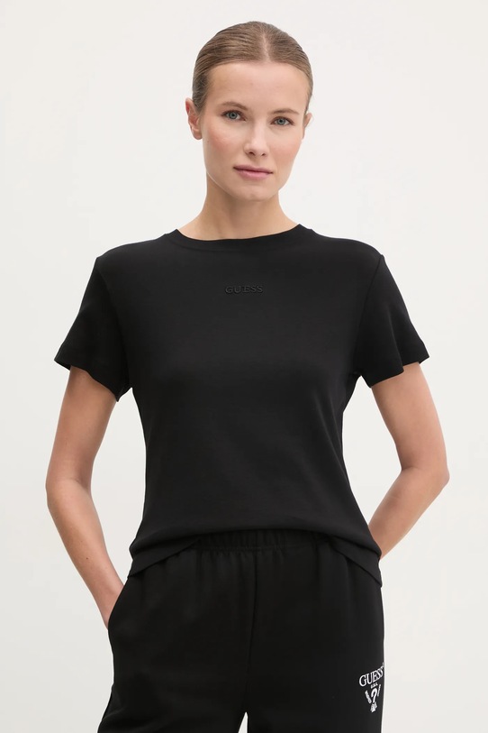 Guess t-shirt bawełniany GELSEY regular czarny V5RI14.KCOI1