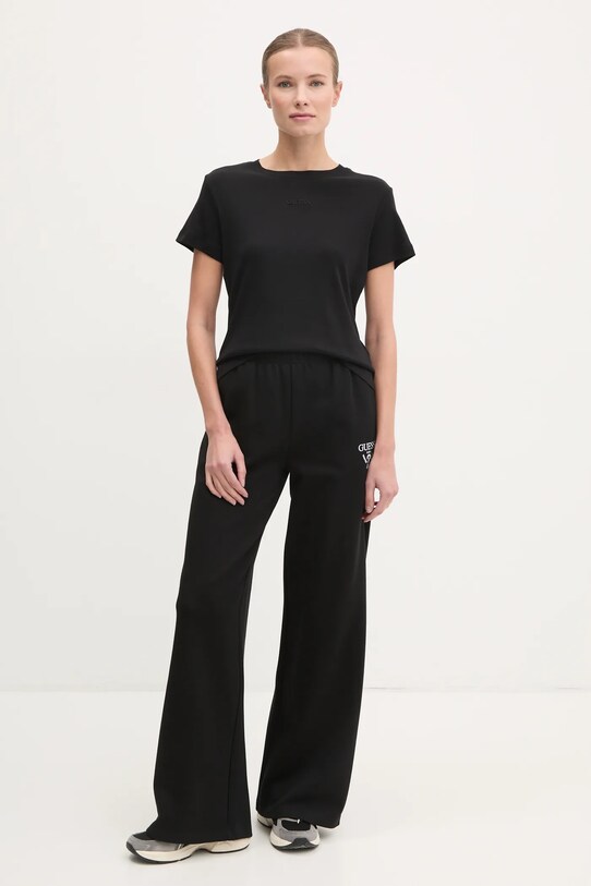 Guess tricou din bumbac GELSEY V5RI14.KCOI1 negru SS25
