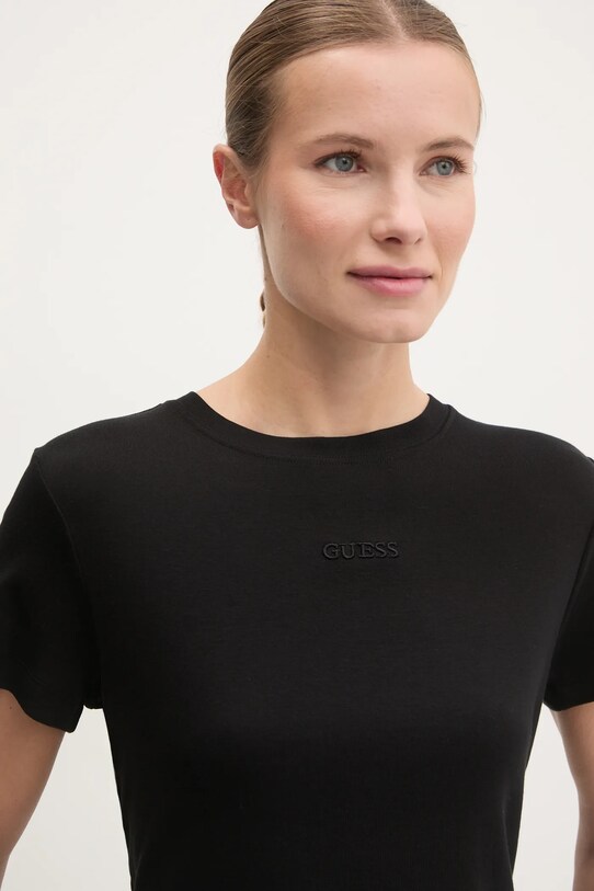 Guess tricou din bumbac GELSEY negru V5RI14.KCOI1