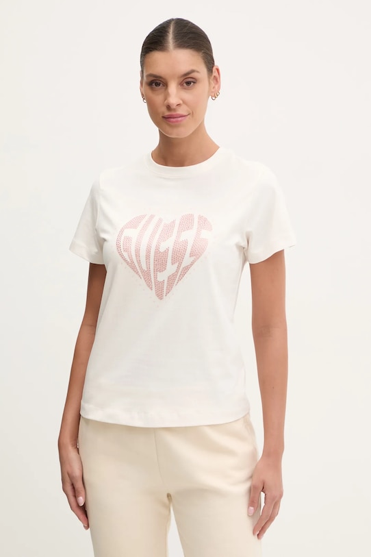 Guess tricou JULIA imprimeu bej V5RI08.J1314
