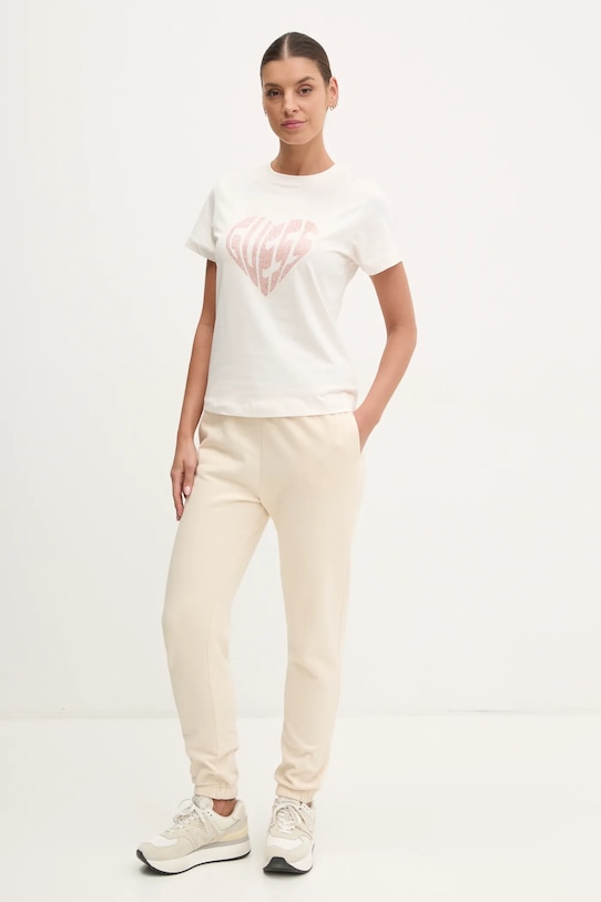 Guess t-shirt JULIA V5RI08.J1314 beżowy SS25