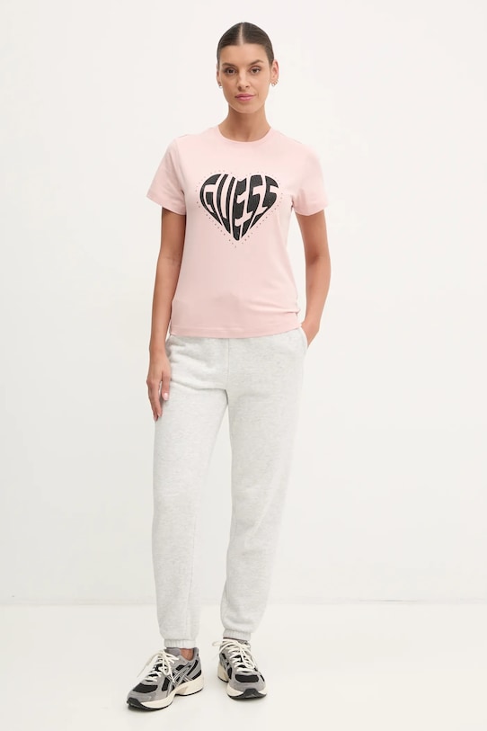 Guess t-shirt JULIA V5RI08.J1314 pomarańczowy SS25