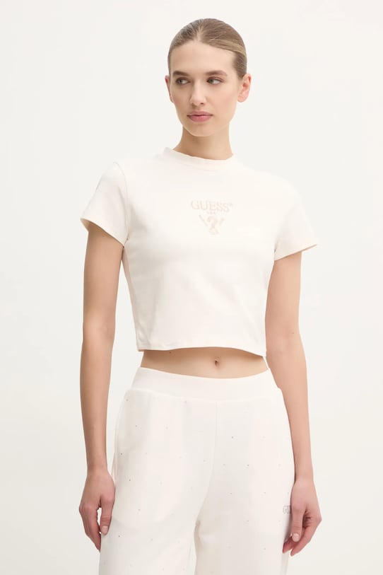 Футболка Guess COLETTE с эластаном бежевый V4YI20.KCDH1