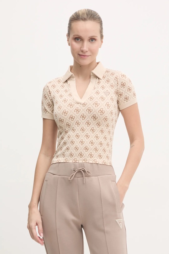 Guess t-shirt RHOMBUS wzorzyste beżowy V5RP03.Z3LF0