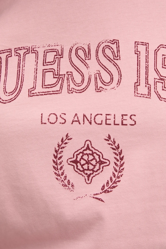 Bavlněné tričko Guess SUZANNE V5RI00.KA260 růžová
