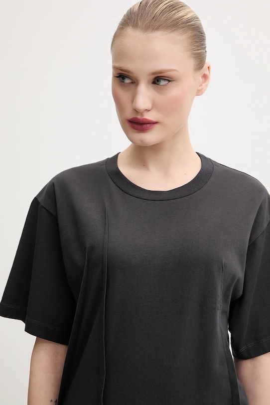 Памучна тениска MM6 Maison Margiela черен S52GC0328