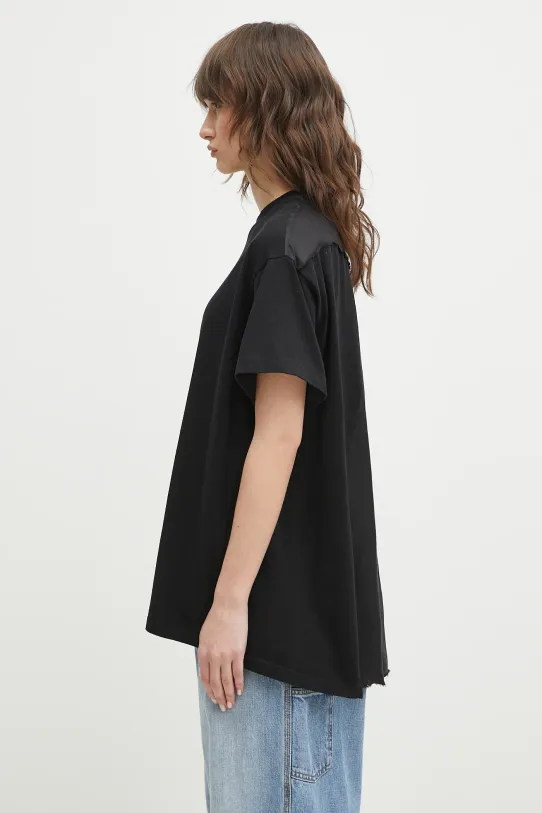 Βαμβακερό μπλουζάκι MM6 Maison Margiela S52GC0333 μαύρο SS25