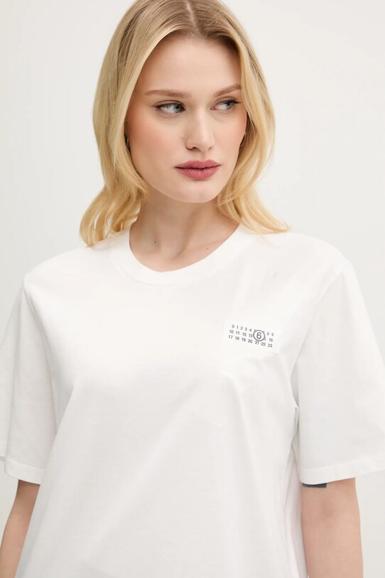 MM6 Maison Margiela tricou din bumbac alb S52GC0336