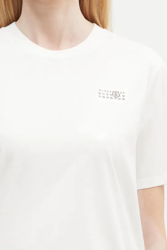 Бавовняна футболка MM6 Maison Margiela білий S52GC0336