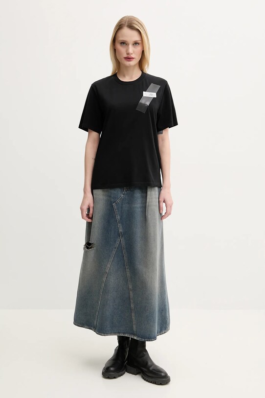 MM6 Maison Margiela tricou din bumbac S52GC0336 negru SS25