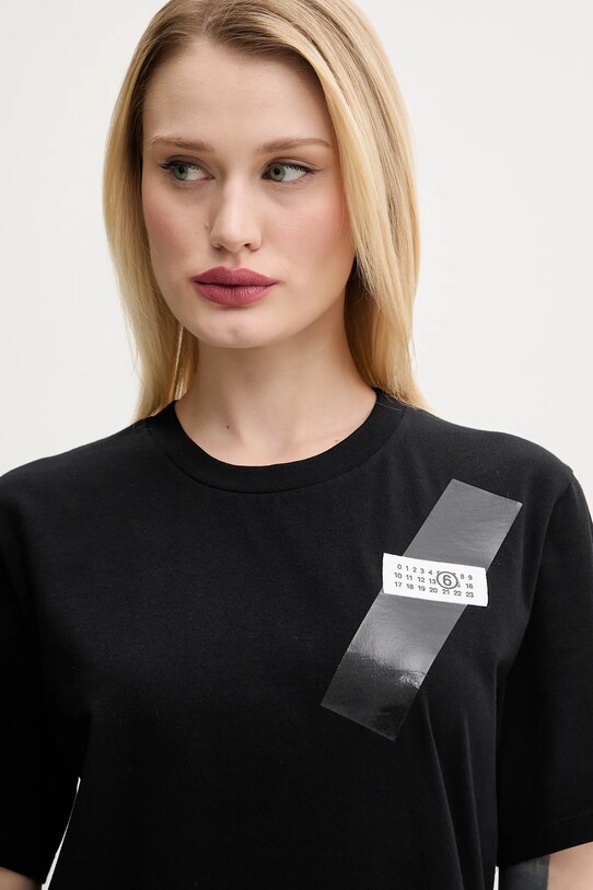 MM6 Maison Margiela tricou din bumbac negru S52GC0336