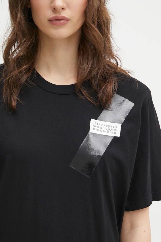 MM6 Maison Margiela t-shirt bawełniany czarny S52GC0336